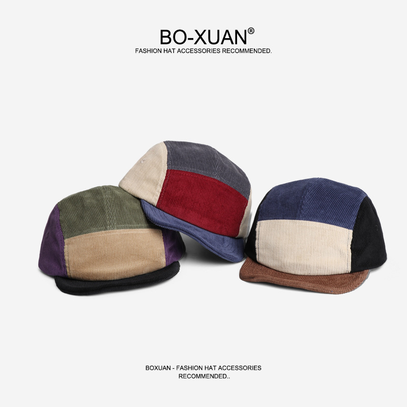 Corduroy Cap 5 Panel - Gorras de Béisbol Retro de Pana