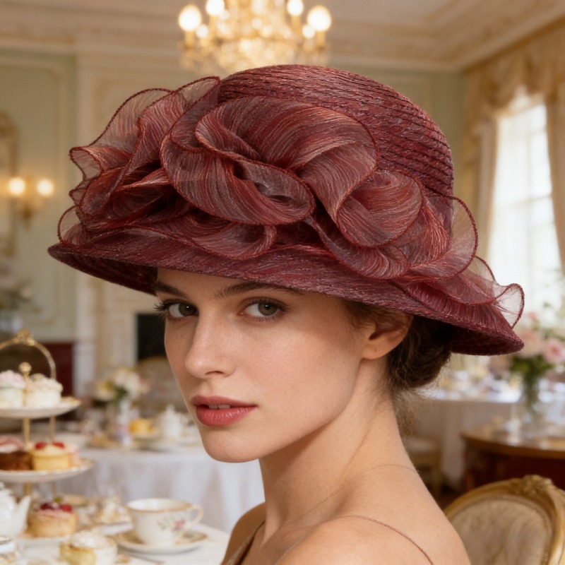 Sun Hat Wide Brim - Sombrero de Sol Transparente de Gasa