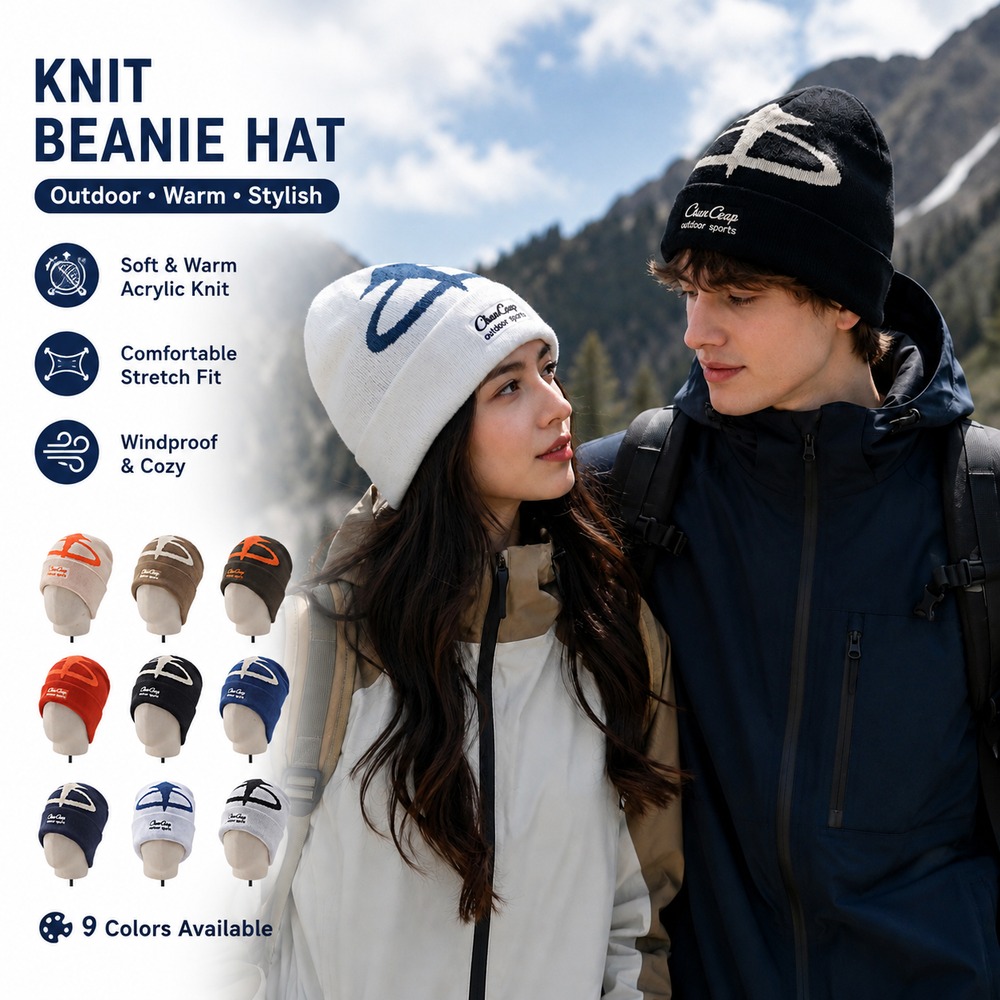 Beanie Cuffed Knit - Gorro de invierno unisex de punto,
