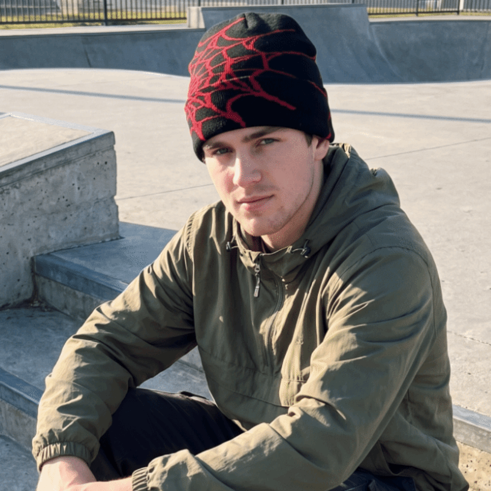Beanie Cuffed Knit - Gorros de punto elásticos con diseño