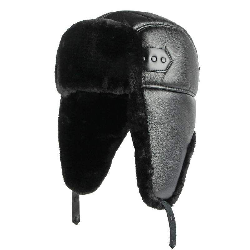 HT4002-Sombrero ruso de cuero  - Trapper Hat Ear Flap reseña y precio