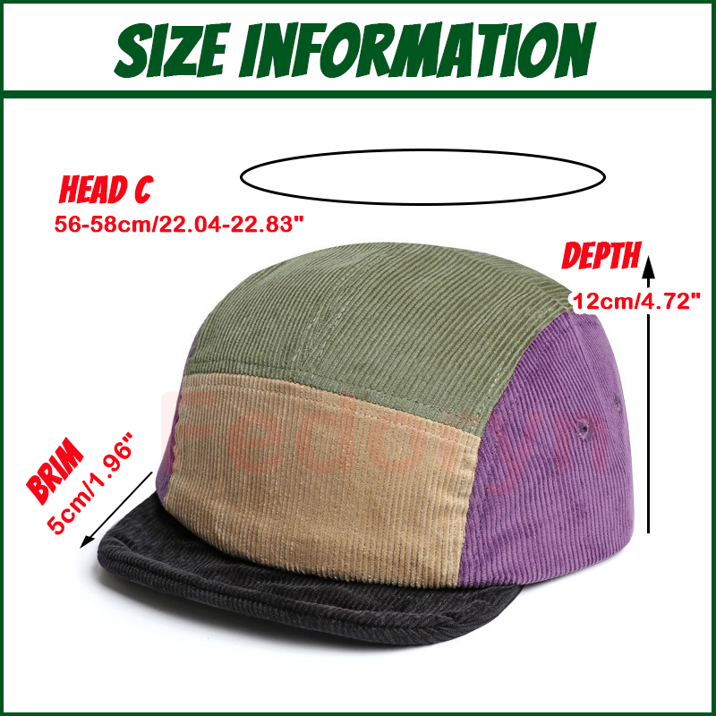 Fedoryn Sombrero de ala corta  - Corduroy Cap 5 Panel reseña y precio