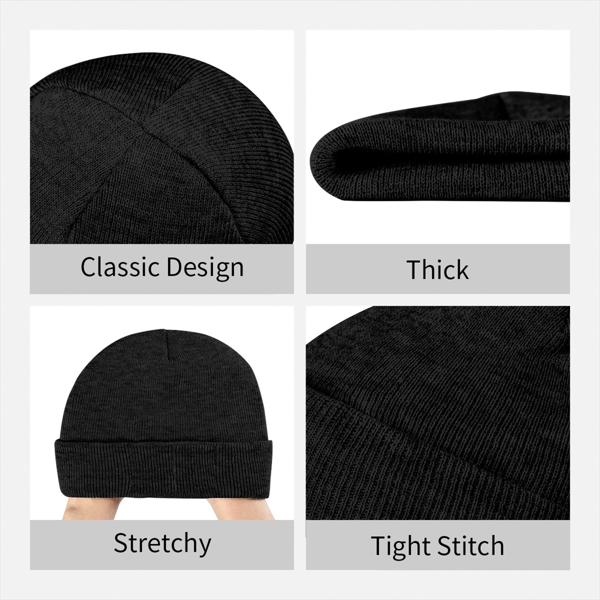 Gorros de Punto con Borde Ribb - Beanie Cuffed Knit reseña y precio